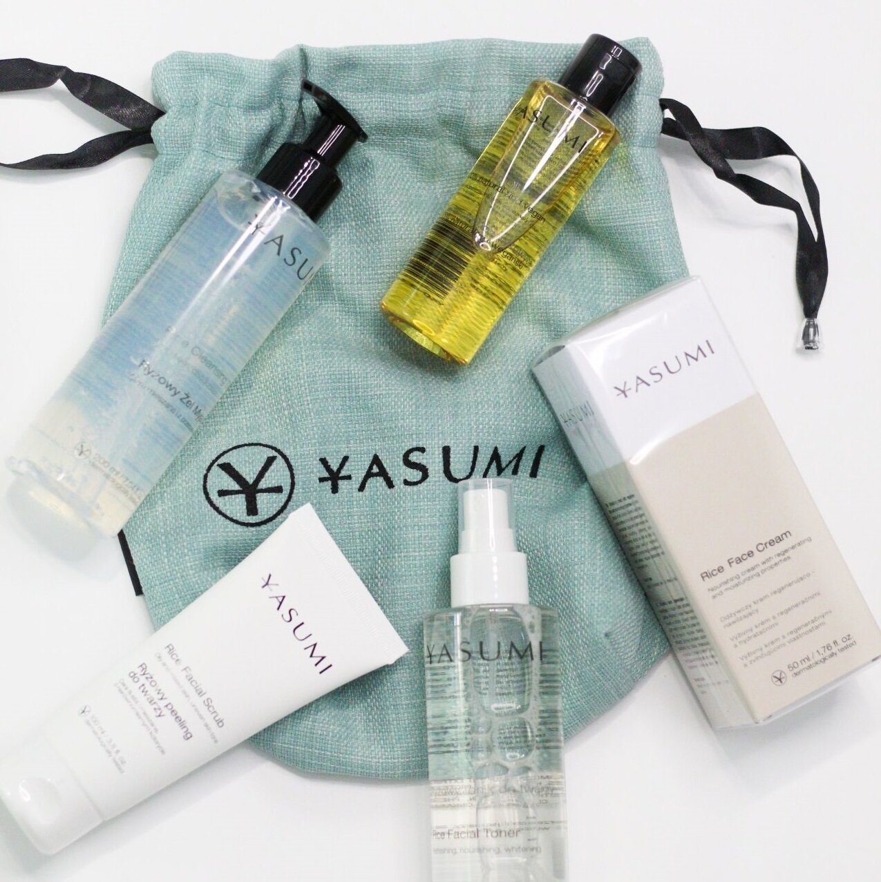 🇯🇵 Yasumi®️ – Σειρά Περιποίησης Προσώπου με Ρύζι (5 Προϊόντα)