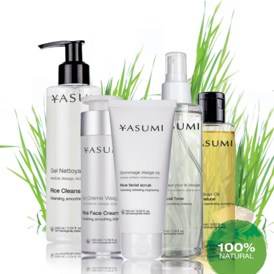 🇯🇵 Yasumi®️ – Σειρά Περιποίησης Προσώπου με Ρύζι (5 Προϊόντα)