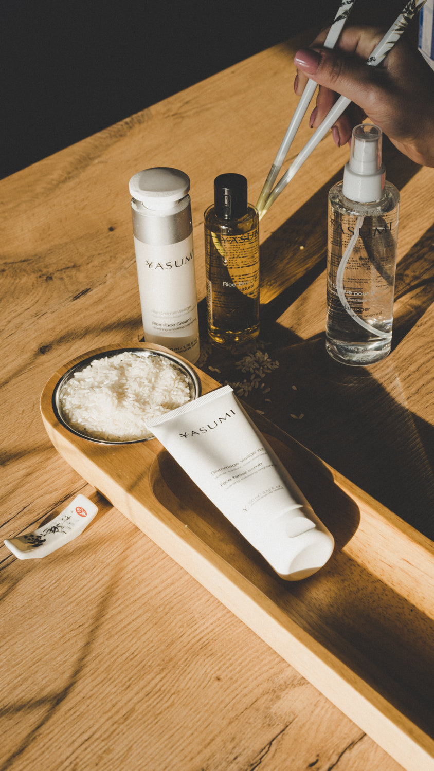 🇯🇵 Yasumi®️ – Σειρά Περιποίησης Προσώπου με Ρύζι (5 Προϊόντα)