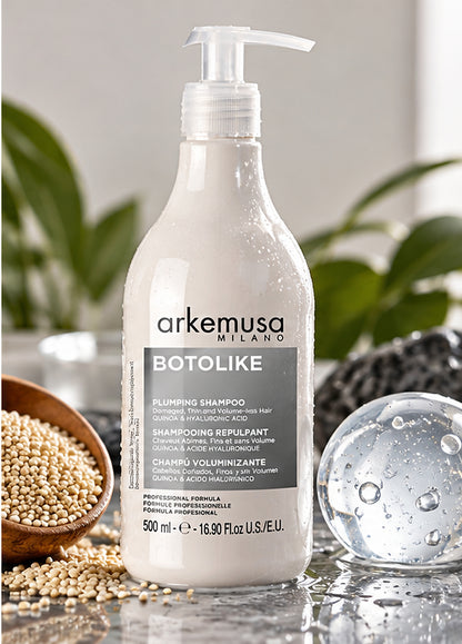 Arkemusa Botolike Plumping Σαμπουάν – Όγκος & Δύναμη για Λεπτά & Κατεστραμμένα Μαλλιά, 500 ml